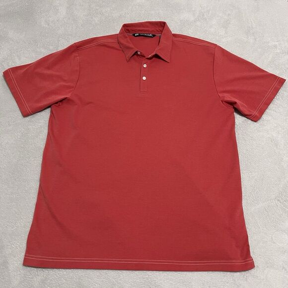 Travis Mathew Other - Travis Mathew Polo Shirt Mens XL Red Salmon 3 Button Pima Cotton Blend Golf